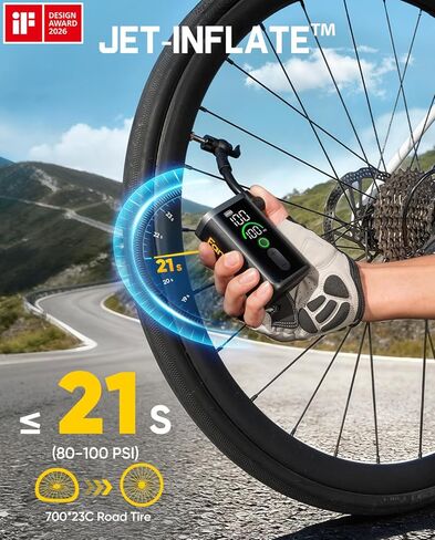 Fanttik X11 Ace Mini Bike Pump, 21s Fast Inflate Bicycle Pump with Gauge, 150PSI Electric Air Pump Portable with Presta and Schrader Valve for Mountain Bike, Road Bike, Electric Bike, MTB in Saudi Arabia
