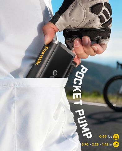 Fanttik X11 Ace Mini Bike Pump, 21s Fast Inflate Bicycle Pump with Gauge, 150PSI Electric Air Pump Portable with Presta and Schrader Valve for Mountain Bike, Road Bike, Electric Bike, MTB in Saudi Arabia