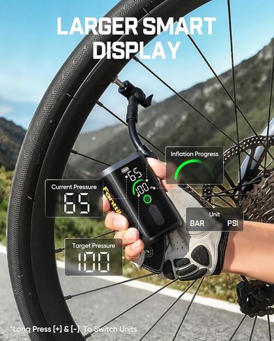 Fanttik X11 Ace Mini Bike Pump, 21s Fast Inflate Bicycle Pump with Gauge, 150PSI Electric Air Pump Portable with Presta and Schrader Valve for Mountain Bike, Road Bike, Electric Bike, MTB in Saudi Arabia