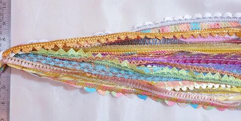 عتيقة عتيقة ساري تقليم الدانتيل الباستيل الكثير من الشريط التغليف هدية متنوعة للأقواس 20 قطعة مجموع 20 ياردة (1 ياردة لكل) Zari Art Craft Scrapbook Borders India Journal DS355 in Kuwait