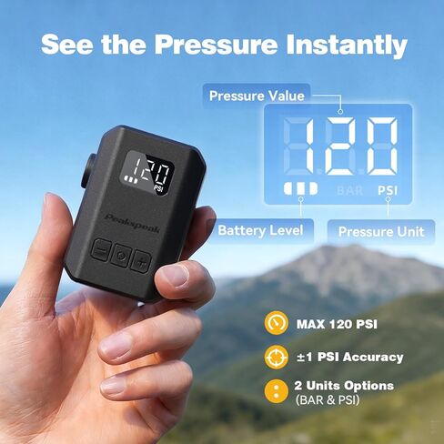 مضخة دراجة كهربائية صغيرة AS260PRO، مضخة دراجة محمولة بقوة 120 رطل لكل بوصة مربعة مع مقياس وإيقاف تلقائي، قابلة لإعادة الشحن عبر USB-C، نفخ دقيق لصمامات بريستا/شريدر، دراجة الطريق، MTB والدراجات النارية in Saudi Arabia