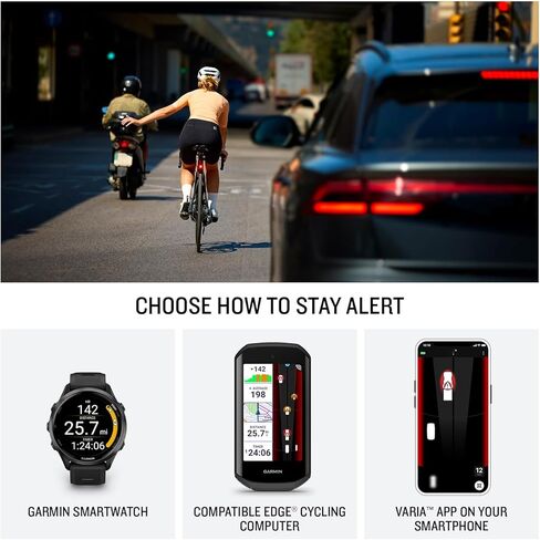 Garmin Varia™ RearVue 820، رادار الرؤية الخلفية المتقدم والضوء الخلفي، رؤية وتوعية معززة لراكبي الدراجات، تتبع متقدم للمركبة وإضاءة الفرامل، عمر بطارية يصل إلى 24 ساعة في وضع الفلاش النهاري in Saudi Arabia