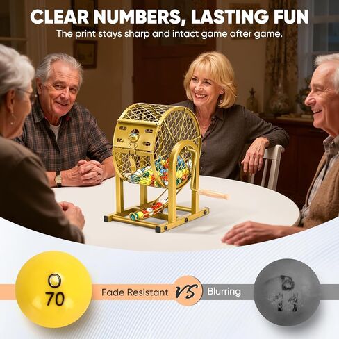 مجموعة ألعاب بنغو مقاس 12 بوصة من HVDI، 10 بطاقات بنغو قابلة لإعادة الاستخدام مع مجموعات بنغو بنوافذ منزلقة، كرات بنغو مطبوعة عالية الوضوح مع قفص وحقيبة تخزين للبالغين والحفلات العائلية الكبيرة ليلاً in Kuwait