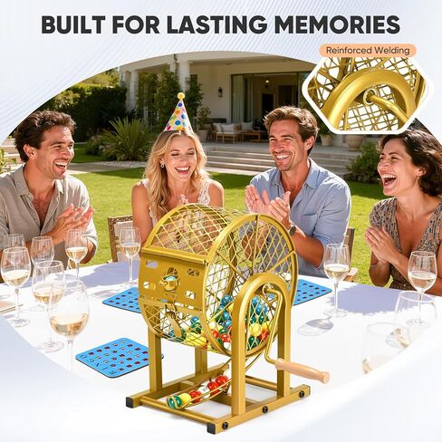 مجموعة ألعاب بنغو مقاس 12 بوصة من HVDI، 10 بطاقات بنغو قابلة لإعادة الاستخدام مع مجموعات بنغو بنوافذ منزلقة، كرات بنغو مطبوعة عالية الوضوح مع قفص وحقيبة تخزين للبالغين والحفلات العائلية الكبيرة ليلاً in Kuwait