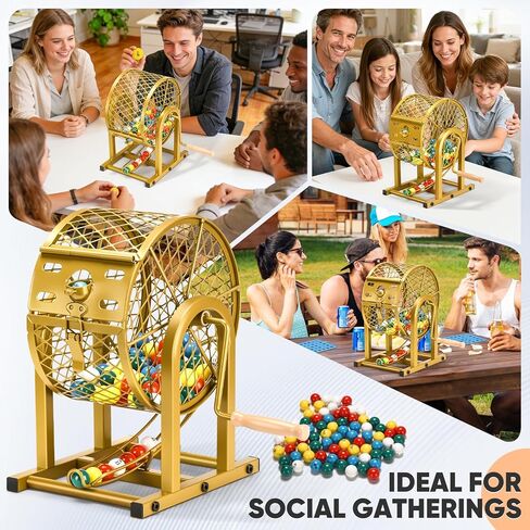 مجموعة ألعاب بنغو مقاس 12 بوصة من HVDI، 10 بطاقات بنغو قابلة لإعادة الاستخدام مع مجموعات بنغو بنوافذ منزلقة، كرات بنغو مطبوعة عالية الوضوح مع قفص وحقيبة تخزين للبالغين والحفلات العائلية الكبيرة ليلاً in Kuwait