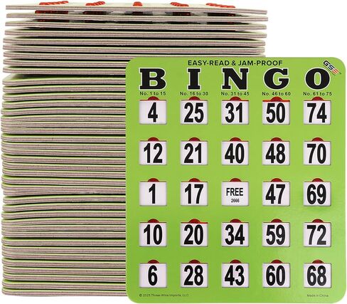 GSE Games & Sports Expert Jumbo Shutter Bingo Cards with Sliding Windows - Easy-Read Large Print Bingo Game Cards for Adults Large Group in Saudi Arabia