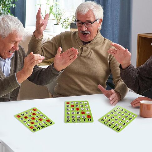 GSE Games & Sports Expert Jumbo Shutter Bingo Cards with Sliding Windows - Easy-Read Large Print Bingo Game Cards for Adults Large Group in Saudi Arabia
