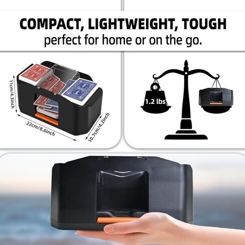 ماكينة خلط البطاقات الأوتوماتيكية لطابقين - ماكينة خلط كهربائية قابلة لإعادة الشحن وفائقة الهدوء للبوكر، وتكساس هولديم، وأونو، والبلاك جاك، وليلة الألعاب العائلية in Kuwait