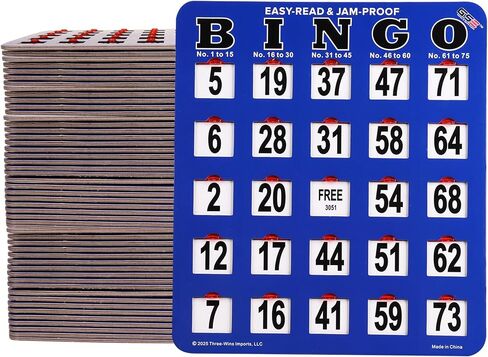 GSE Games & Sports Expert Jumbo Shutter Bingo Cards with Sliding Windows - Easy-Read Large Print Bingo Game Cards for Adults Large Group in Saudi Arabia