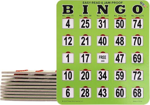 GSE Games & Sports Expert Jumbo Shutter Bingo Cards with Sliding Windows - Easy-Read Large Print Bingo Game Cards for Adults Large Group in Saudi Arabia