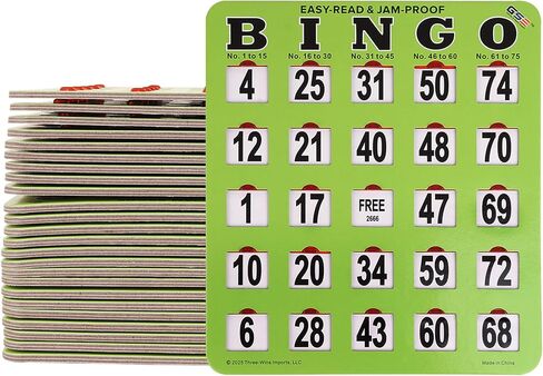 GSE Games & Sports Expert Jumbo Shutter Bingo Cards with Sliding Windows - Easy-Read Large Print Bingo Game Cards for Adults Large Group in Saudi Arabia