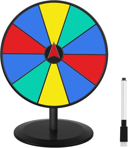 عجلة الروليت الدوارة مقاس 8 بوصة من عجلة الحظ تدور مع قلم مسح جاف لمشاركة الحفلات المنزلية، والمعارض التجارية، وأحداث الكرنفال، وحفلات أعياد الميلاد وحفلات الزفاف والدفء المنزلي in Kuwait