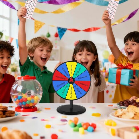 عجلة الروليت الدوارة مقاس 8 بوصة من عجلة الحظ تدور مع قلم مسح جاف لمشاركة الحفلات المنزلية، والمعارض التجارية، وأحداث الكرنفال، وحفلات أعياد الميلاد وحفلات الزفاف والدفء المنزلي in Kuwait