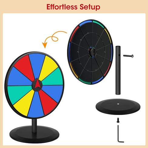 عجلة الروليت الدوارة مقاس 8 بوصة من عجلة الحظ تدور مع قلم مسح جاف لمشاركة الحفلات المنزلية، والمعارض التجارية، وأحداث الكرنفال، وحفلات أعياد الميلاد وحفلات الزفاف والدفء المنزلي in Kuwait