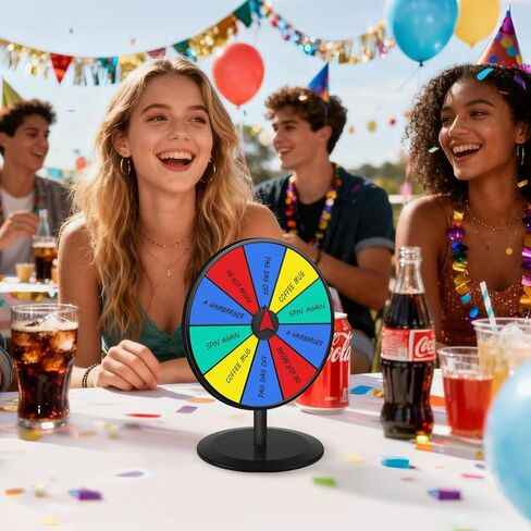 عجلة الروليت الدوارة مقاس 8 بوصة من عجلة الحظ تدور مع قلم مسح جاف لمشاركة الحفلات المنزلية، والمعارض التجارية، وأحداث الكرنفال، وحفلات أعياد الميلاد وحفلات الزفاف والدفء المنزلي in Kuwait