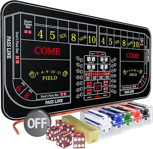 سجادة كرابس مقاس 70 بوصة × 35 بوصة مجموعة سطح طاولة كرابس سجادة طاولة كرابس سجادة سطح طاولة كرابس مع 5 كرابس كازينو كرابس تشغيل/إيقاف زر البوكر حقيبة تخزين تخطيط لعبة كرابس in Kuwait