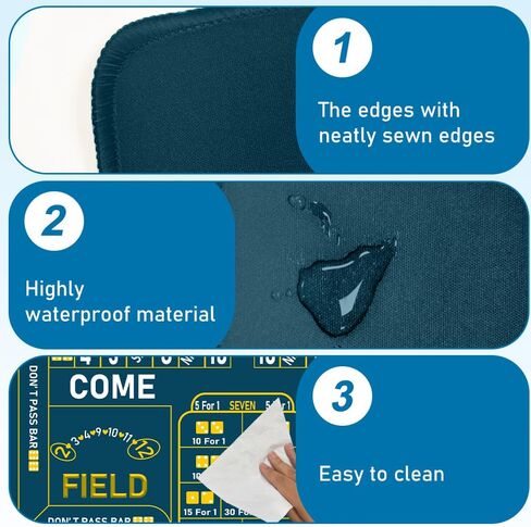 سجادة طاولة كرابس مقاس 900 × 400 مم، سجادة نرد لألعاب الكازينو المطاطية الصغيرة غير القابلة للانزلاق، سجادة طاولة بوكر النرد لألعاب المنزل وكازينو البوكر وتجمعات جمع التبرعات in Kuwait