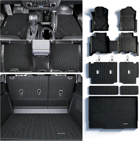 Floor Mats & Trunk Mat for 2023 2024 2025 Cadillac Lyriq,TPE All Weather Protection 2 Rows Car Floor Liners with Cargo Liners in Kuwait