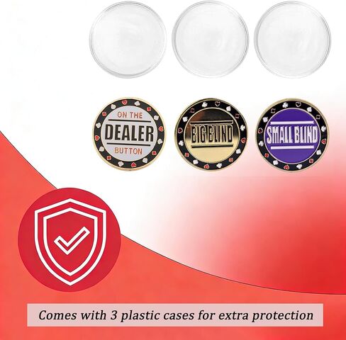 [4PCS] Metal Dealer Button, Big Blind and Small Blind,Crystal Material All in Button, Metal Position Markers for Texas Holdem Poker in Saudi Arabia