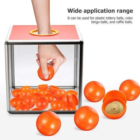 Cabilock 25pcs Raffle Drawing Balls, Openable Capsule Number Bingo Game Cage Ball, Prize Gumballs Funny Lottery Props for Party Games, Vending Machine, And Decorations, Orange in Kuwait
