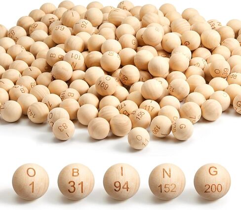 200 قطعة من كرات البنغو B-1 إلى O-200 مقاس 7/8 بوصة، كرات ألعاب البنغو البديلة الخشبية الصلبة للحفلات، وسحوبات الجوائز in Kuwait