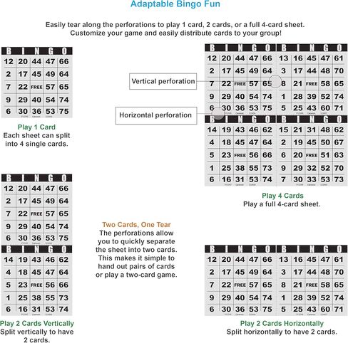 200 Bingo Cards, Large 4.5" x 4.5", Paper Bingo Sheets, Disposable or Reusable for Daubers or Chips in Saudi Arabia