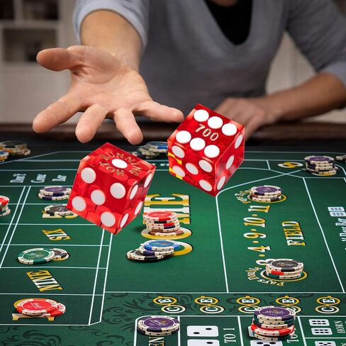 70" x 35" Craps Tabletop Mat Set with 5 Grade AAA 19mm Casino Dice & On/Off Button Crap Game Layout for Home Entertainment Non-Slip Water-Resistant Portable Crap Mat with Zippered Bag (70 X 35 IN) in Saudi Arabia