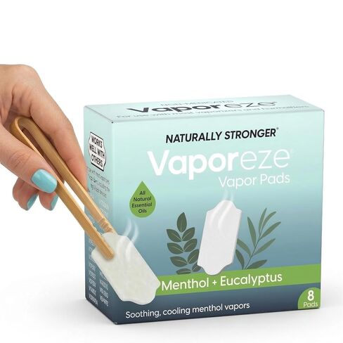 وسادات بخار Vaporeze، مهدئة بالكامل برائحة الأوكالبتوس الطبيعية + رائحة المنثول، وسادة إعادة تعبئة عالمية لأجهزة الترطيب والمبخر والمكونات الإضافية، 8 ساعات من الأبخرة لتخفيف الاحتقان، غير طبية (8) in Saudi Arabia