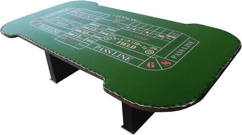 93" Deluxe Casino Dice Game Craps Table with Felt Diamond Pyramid Bumper Rubber Design, Green Wood Green Casino-Grade Felt Layout Luxurious Gaming Experience in Saudi Arabia