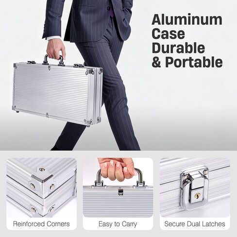 مجموعة رقائق البوكر 300 قطعة لتكساس هولدم، رقائق الطين 11.5 جرام مع حقيبة حمل من الألومنيوم، أوراق اللعب وأزرار الألعاب in Kuwait