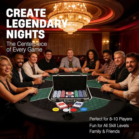 مجموعة رقائق البوكر 300 قطعة لتكساس هولدم، رقائق الطين 11.5 جرام مع حقيبة حمل من الألومنيوم، أوراق اللعب وأزرار الألعاب in Kuwait