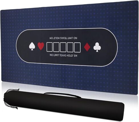 Poker Table Top Mat 70"x35" Blackjack Poker Mat with Non Slip Rubber Backing and Carry Bag for Home Poker Card Game Night Up to 10 Players (Green) in Saudi Arabia