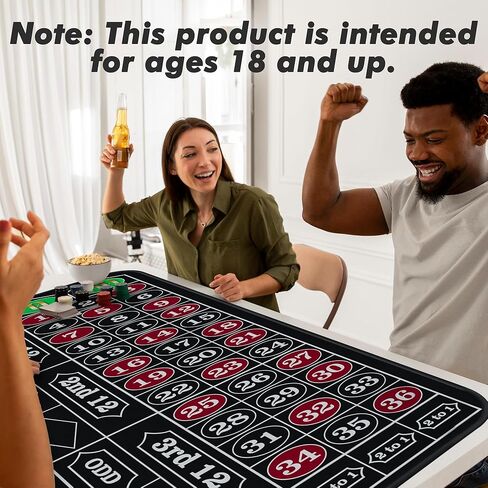 مجموعة عجلات الروليت مقاس 11 بوصة للبالغين مع مفرش طاولة الروليت المطاطي مقاس 35 بوصة × 16 بوصة عجلة الروليت الخشبية مقاس 11 بوصة مجموعة 100 شريحة بوكر زر التاجر ذو علامة الفوز - أخضر in Kuwait