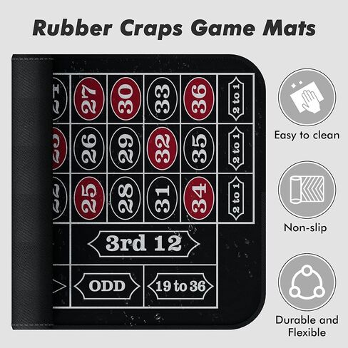 مجموعة عجلات الروليت مقاس 11 بوصة للبالغين مع مفرش طاولة الروليت المطاطي مقاس 35 بوصة × 16 بوصة عجلة الروليت الخشبية مقاس 11 بوصة مجموعة 100 شريحة بوكر زر التاجر ذو علامة الفوز - أخضر in Kuwait