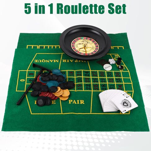 ASelected Roulette Wheel Set, Casino Game Set Includes Five Different Game Types, Shotgun Roulette for Parties, Holidays, Casino Night Game in Saudi Arabia