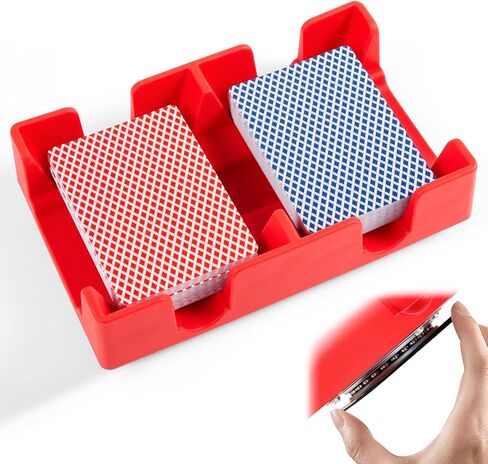 Revolving Rotating Playing Card Tray for 2 Decks Canasta Card Holders Sorting Tray Organizes Plastic for Games Accessories in Kuwait