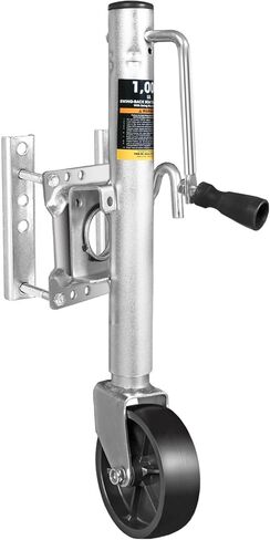Torin 1000 lbs Trailer Jack with Wheel, Heavy Duty Swivel Boat Trailer Jack Single Whee, 10" Lift, Bolt-on Trailer Tongue Jack for RV Boat ATR39001B, Silver in Saudi Arabia