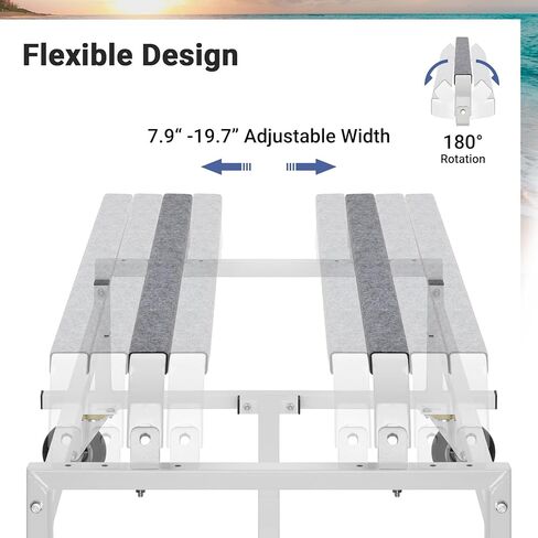 Updated Jet Ski Dolly, Heavy Duty PWC Dolly w/ 5" Swivel Wheels, 1000 LBS Load Capacity, 53"L x 34.3"W x23.4 H, Width Adjustable, Universal for Sea-Doo, Yamaha, Kawasaki in Kuwait