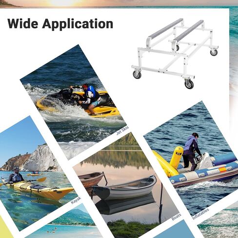 Updated Jet Ski Dolly, Heavy Duty PWC Dolly w/ 5" Swivel Wheels, 1000 LBS Load Capacity, 53"L x 34.3"W x23.4 H, Width Adjustable, Universal for Sea-Doo, Yamaha, Kawasaki in Kuwait