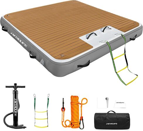 حوض عائم قابل للنفخ مع حبيبات خشبية EVA، منصة سباحة عائمة للمياه غير قابلة للانزلاق مع سلم قابل للفصل منصة سباحة على شكل طوف لبحيرة حمام السباحة والمحيط in Kuwait