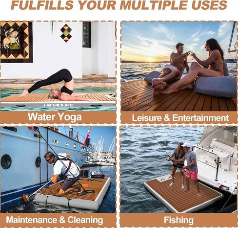 حوض عائم قابل للنفخ مع حبيبات خشبية EVA، منصة سباحة عائمة للمياه غير قابلة للانزلاق مع سلم قابل للفصل منصة سباحة على شكل طوف لبحيرة حمام السباحة والمحيط in Kuwait