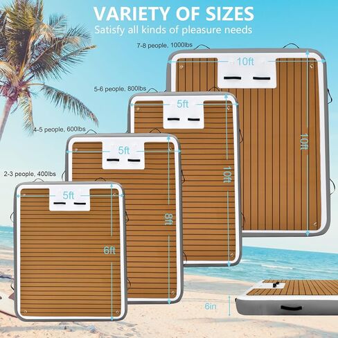 حوض عائم قابل للنفخ مع حبيبات خشبية EVA، منصة سباحة عائمة للمياه غير قابلة للانزلاق مع سلم قابل للفصل منصة سباحة على شكل طوف لبحيرة حمام السباحة والمحيط in Kuwait