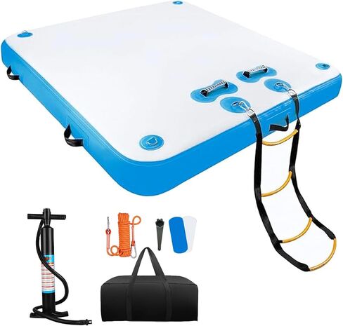 5ft/6ft/8ft/10ft Floating Dock Water Platform, Multi-People Inflatable Floating Mat, Dock Platform for Lake/Boats/Island/Swimming Pool in Saudi Arabia