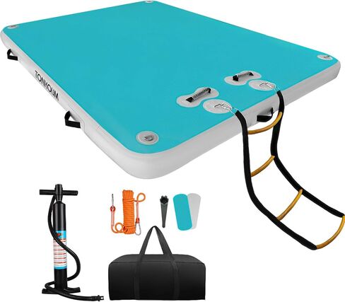 5ft/6ft/8ft/10ft Floating Dock Water Platform, Multi-People Inflatable Floating Mat, Dock Platform for Lake/Boats/Island/Swimming Pool in Saudi Arabia