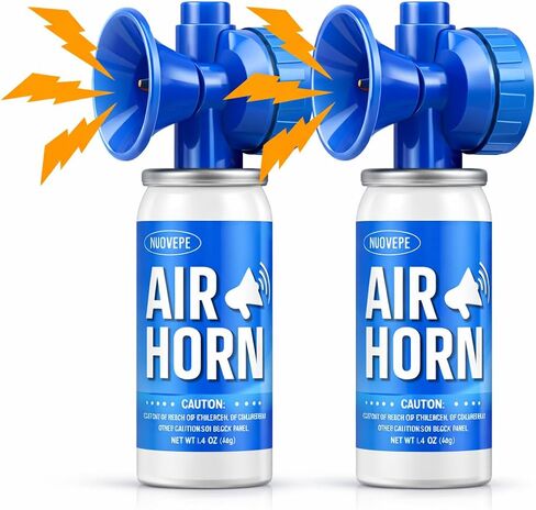 أبواق هوائية للسلامة 1.4 أونصة، بوق قارب بصوت قوي (120 ديسيبل) يُسمع من مسافة نصف ميل، قرن الدب لإخافة الدببة (أزرق، عبوتان) in Kuwait