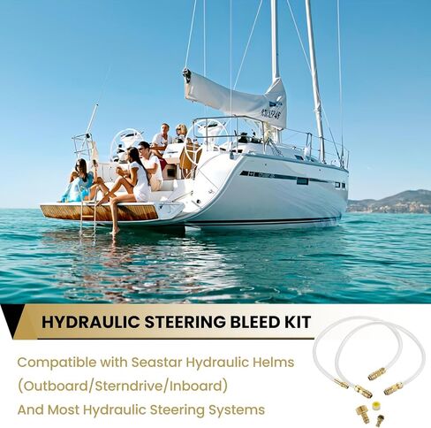 Hydraulic Steering Bleed Kit for Sea Star Systems, Quick Connect Fluid Filler Hose, Fits All Outboard, Sterndrive & Inboard Hydraulic Steering in Saudi Arabia