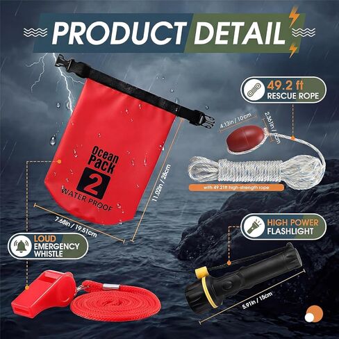Boat Safety Kit Boat Essentials Kit Include 2L Waterproof Dry Bag LED Flashlight Survival Whistle Float and Line Emergency Set for Kayaks Canoe Sailboat Paddle Board in Saudi Arabia