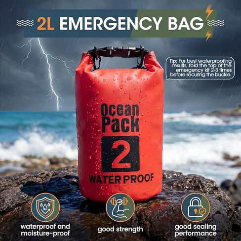 Boat Safety Kit Boat Essentials Kit Include 2L Waterproof Dry Bag LED Flashlight Survival Whistle Float and Line Emergency Set for Kayaks Canoe Sailboat Paddle Board in Saudi Arabia