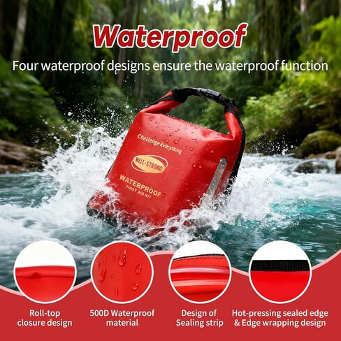 مجموعة الإسعافات الأولية المقاومة للماء مع شريط إغلاق، مجموعة سلامة القوارب البحرية 226 قطعة، مجموعة الطوارئ الطبية مع إغلاق علوي ملفوف وإبزيم للتجديف والصيد والقوارب في الهواء الطلق in Kuwait