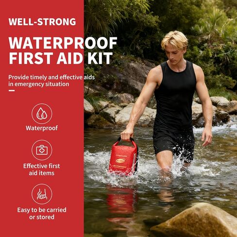 مجموعة الإسعافات الأولية المقاومة للماء مع شريط إغلاق، مجموعة سلامة القوارب البحرية 226 قطعة، مجموعة الطوارئ الطبية مع إغلاق علوي ملفوف وإبزيم للتجديف والصيد والقوارب في الهواء الطلق in Kuwait